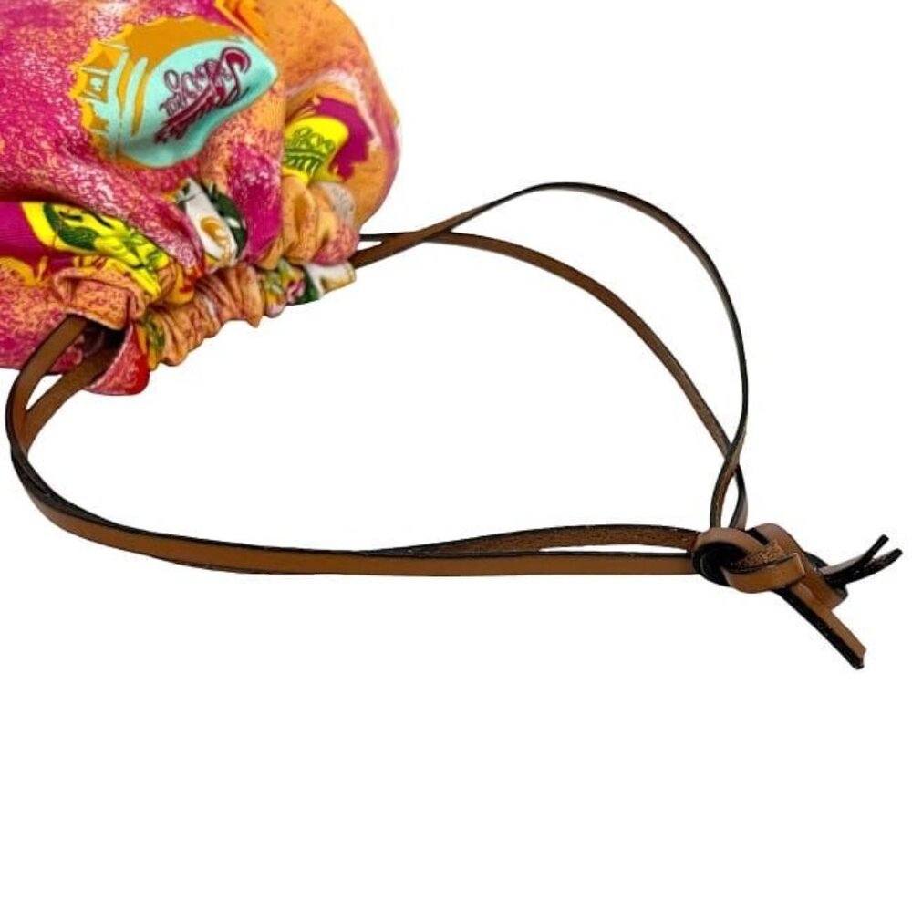 Loewe Drawstring Pouch Drawstring Ring Orange Pin… - image 6